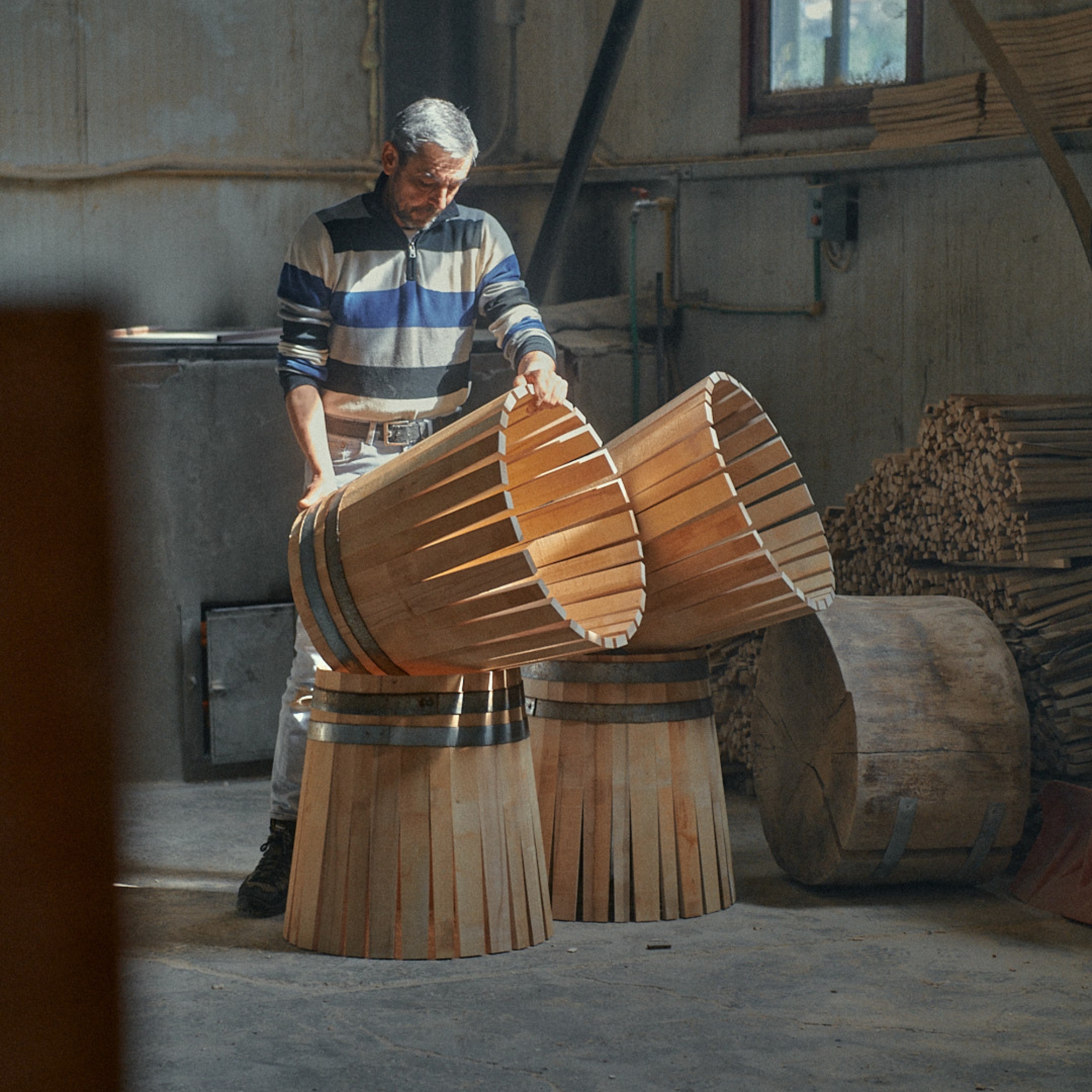 Traditional Barrel Feta Making Greece