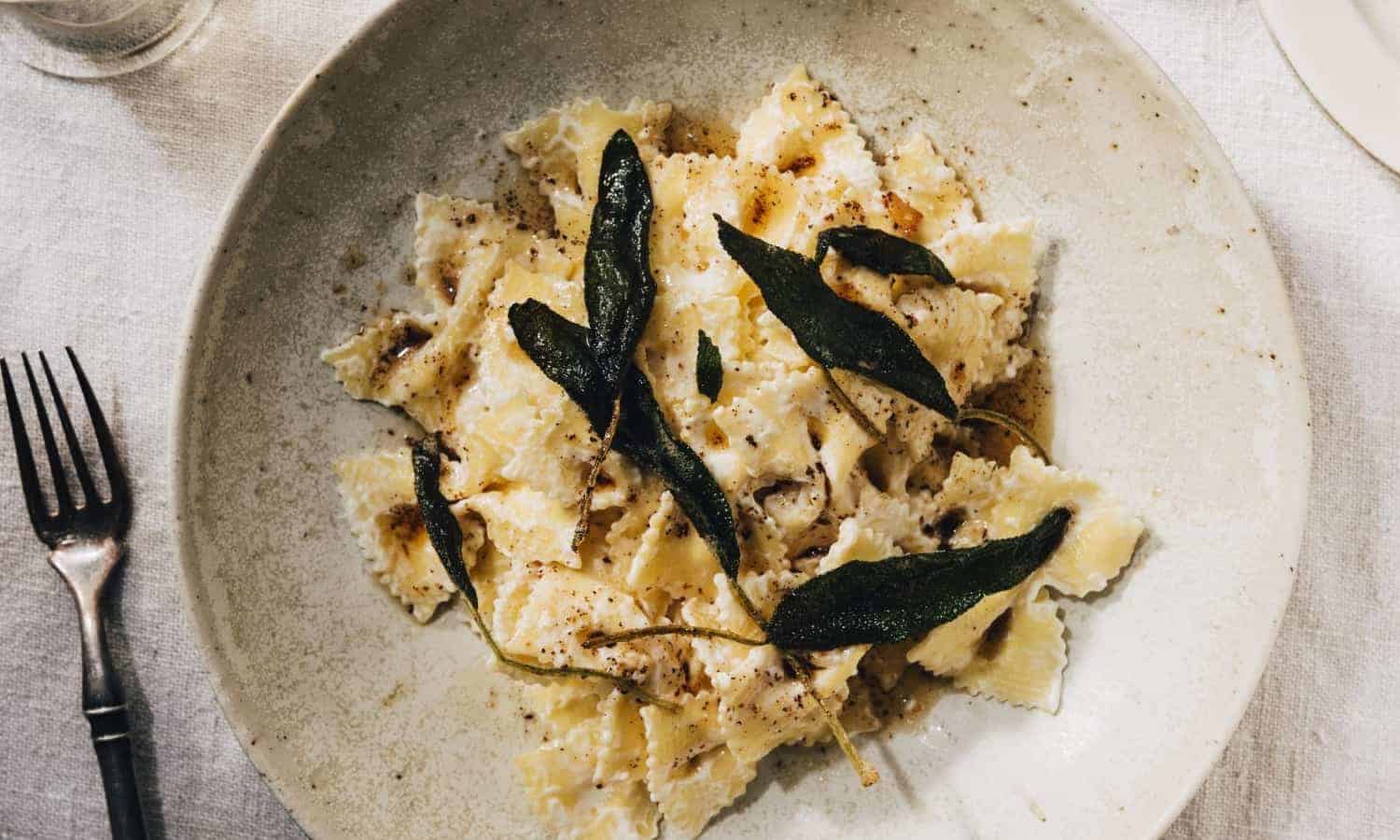 Greek Pasta with Aphrodite Galotyri, Brown Butter & Garlic