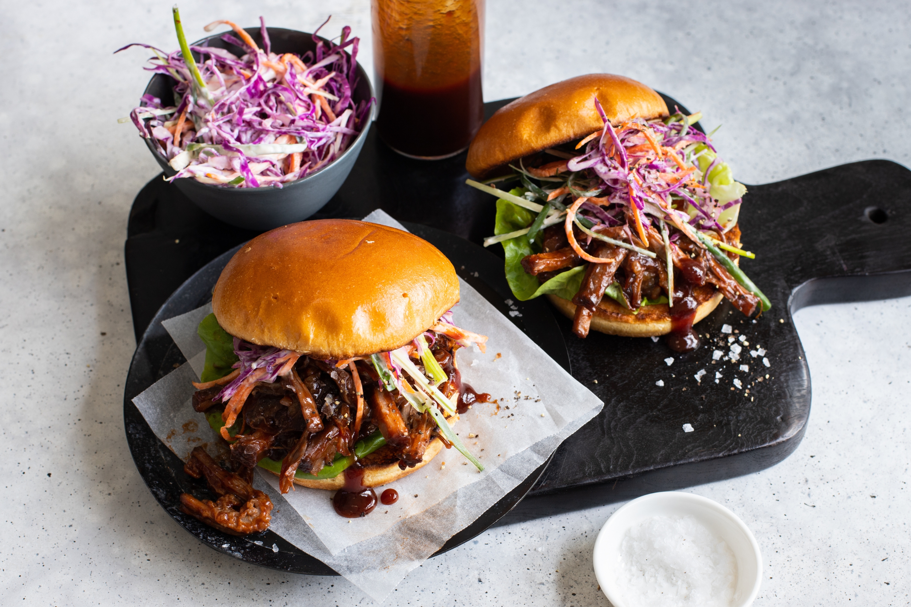 Beef Brisket Galotyri Burger Coleslaw