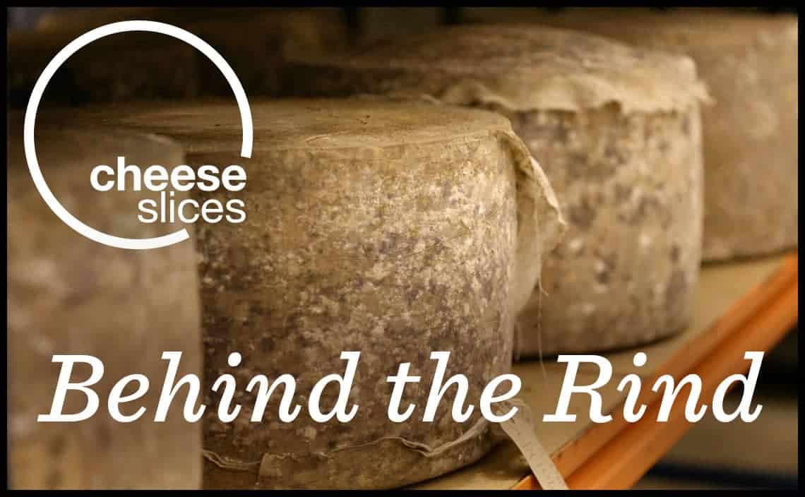 Cheese wheels ageing on a shelf