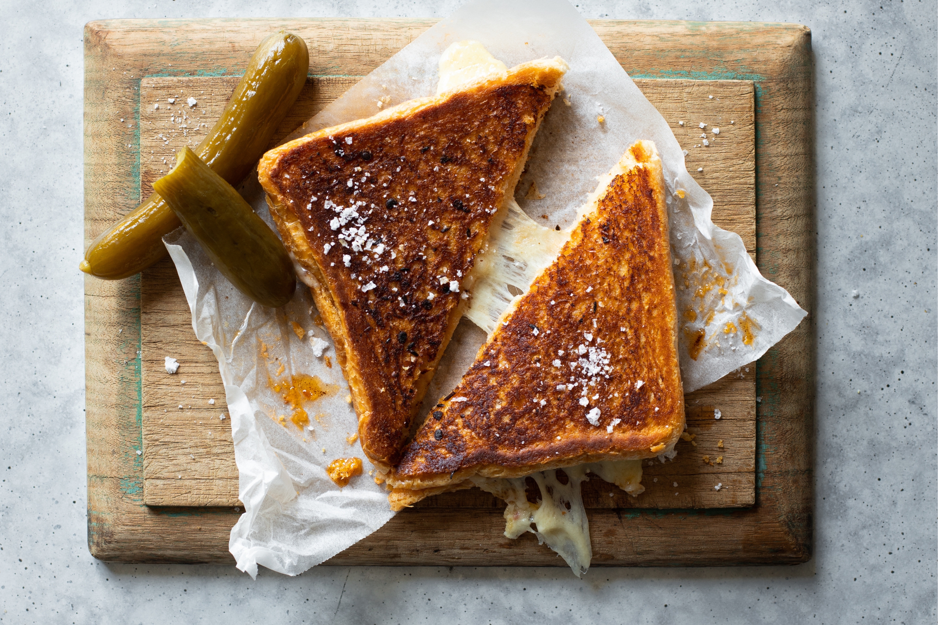 Comte Cheese Toastie Melted With Cheese Pull La Courounne Fort Aged