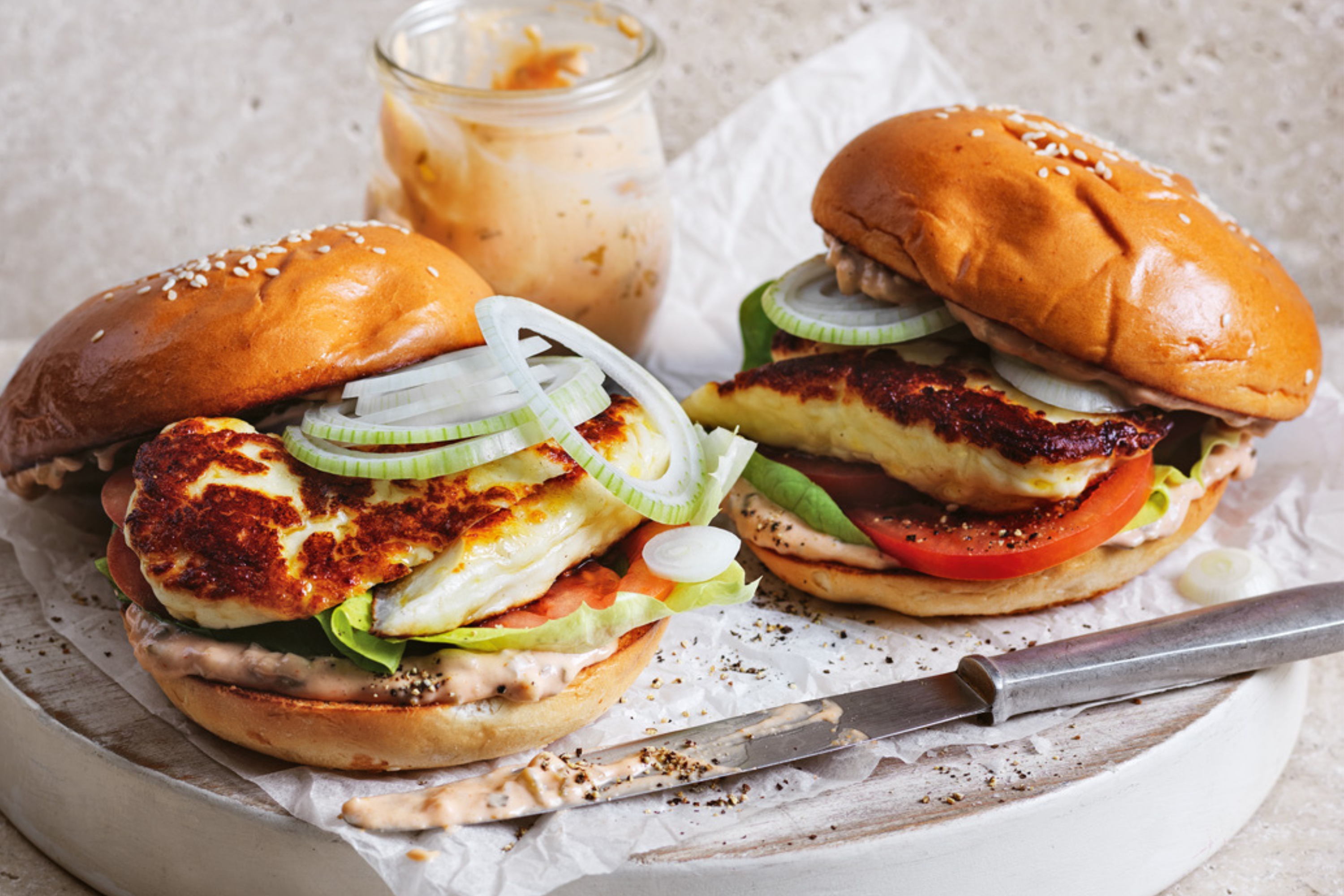 Aphrodite Halloumi Burgers with Studd Sibling special sauce